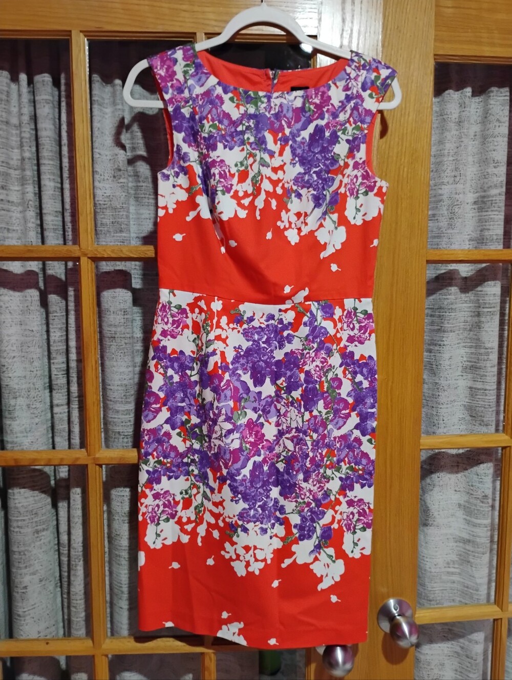 Saks Fifth Avenue Red Floral Print Sheath Dress